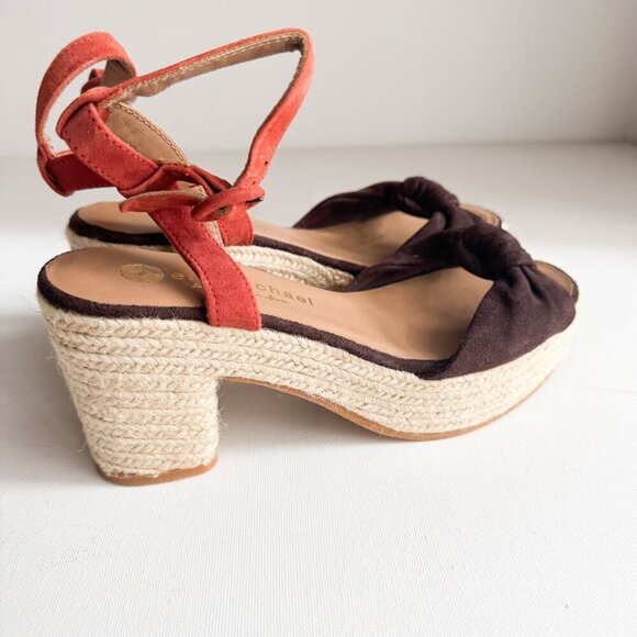 Eric Michael Suede Chunky Espadrille Sandals 37 - Picture 3 of 6